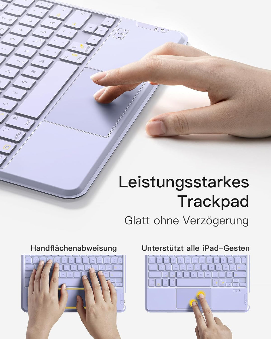 Inateck Tastatur Hülle Kompatibel mit iPad Air 5/4,iPad Pro 11 Zoll 4/3/2/1,Hoch-/Querformat Ständer