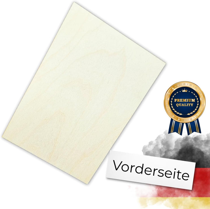 Sperrholz Birke 3mm - Premium Holzplatten für Lasercut, Gravur, Basteln, glatte Oberfläche, ideal fü