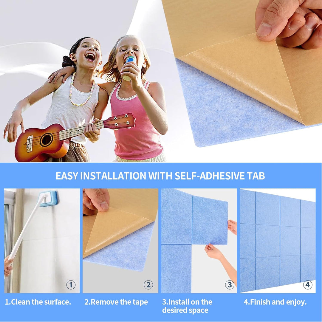 Rdutuok 12 Stück Selbstklebend Akustikplatten,30x30x1 cm Akustik Absorber Akustikpanel Schallschutzp