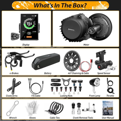 Bafang 1000w 48V Mittelmotor mit Akku BBS-HD ebike Umbausatz Display, 48V Akku (Optional) 48V 1000W