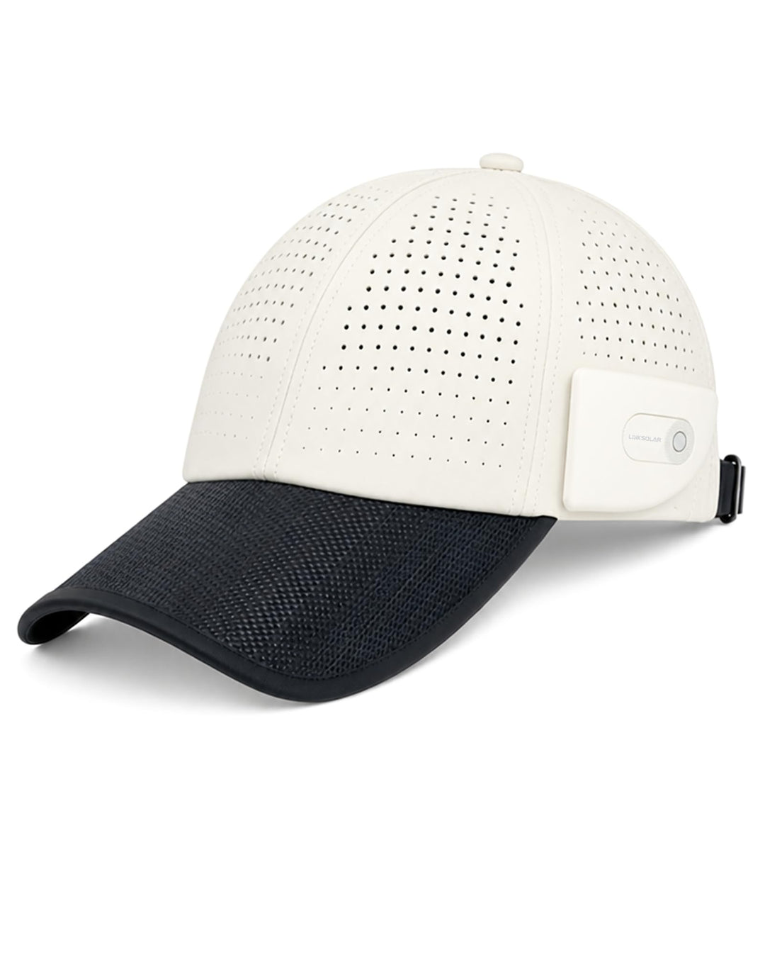 Smart Solar-Baseballkappe mit Open-Ear Bluetooth 5.4 Kopfhörern Cremeweiss-Full, Cremeweiss-Full