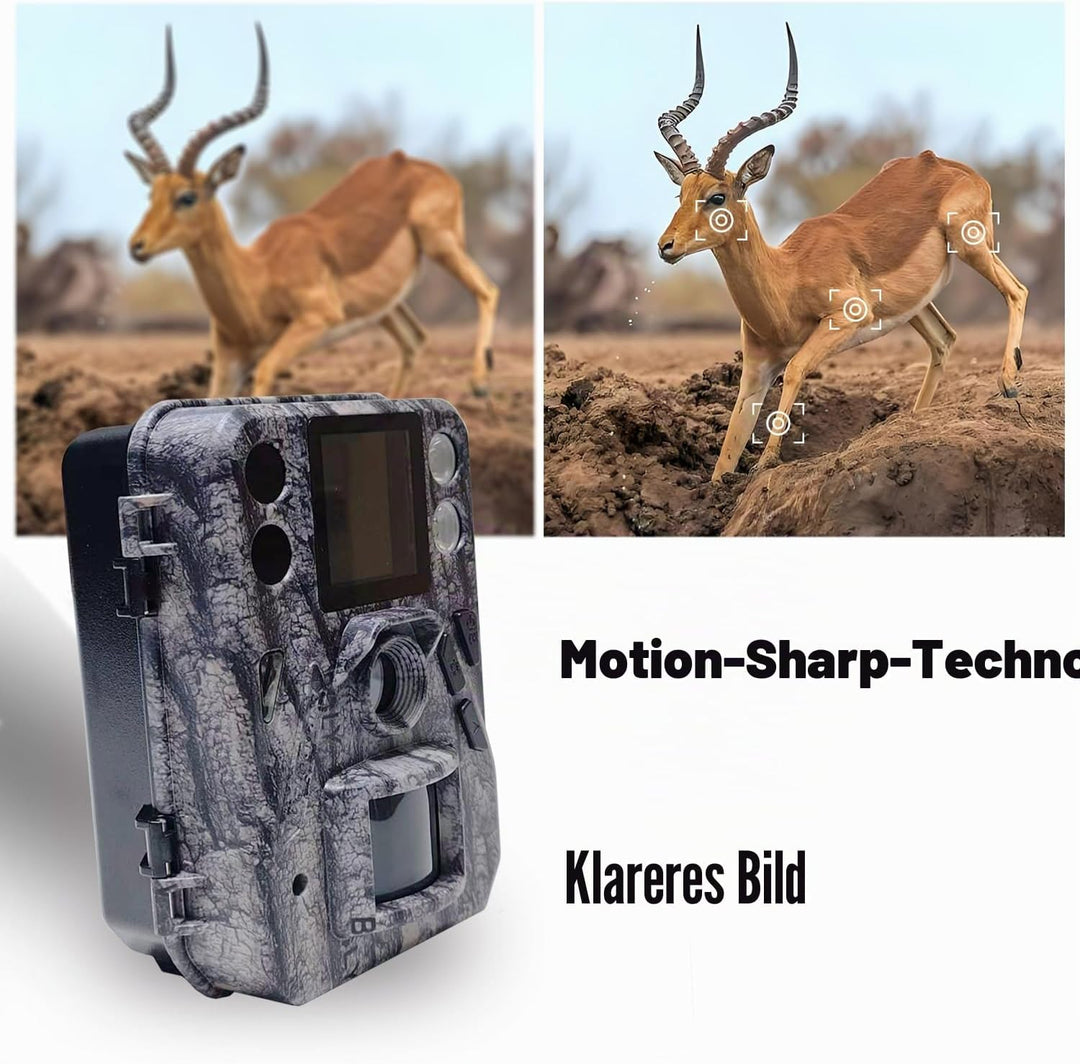 Mini-Wildkamera,2.7K 37MP Jagdkamera 1.44 LCD-Display, Bewegungssensor, Nachtsicht, Grün Farbfotos i