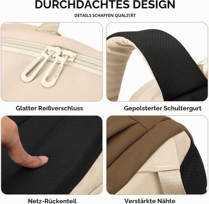 Amythe Schulranzen Jungen Teen 10-18 Jahre Wasserdicht Brustgurt 30 L, Braun, Braun