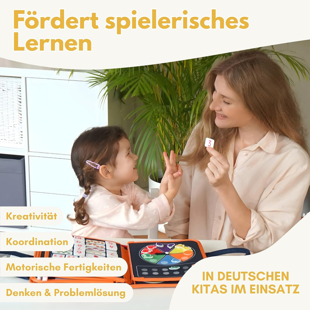 Lion's Collection Busy Board Deutsch - 10 Seiten Lernspass - Vielseitiges Activity Buch ab 3 Jahre -