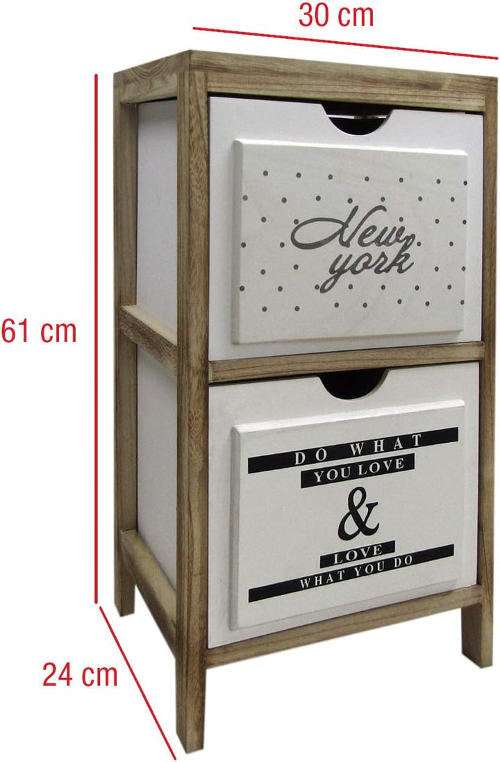 Rebecca Mobili Nachttisch Platzsparend, Kommode mit 3 Schubladen, Im Nordischen Stil, Holz, Hellbrau