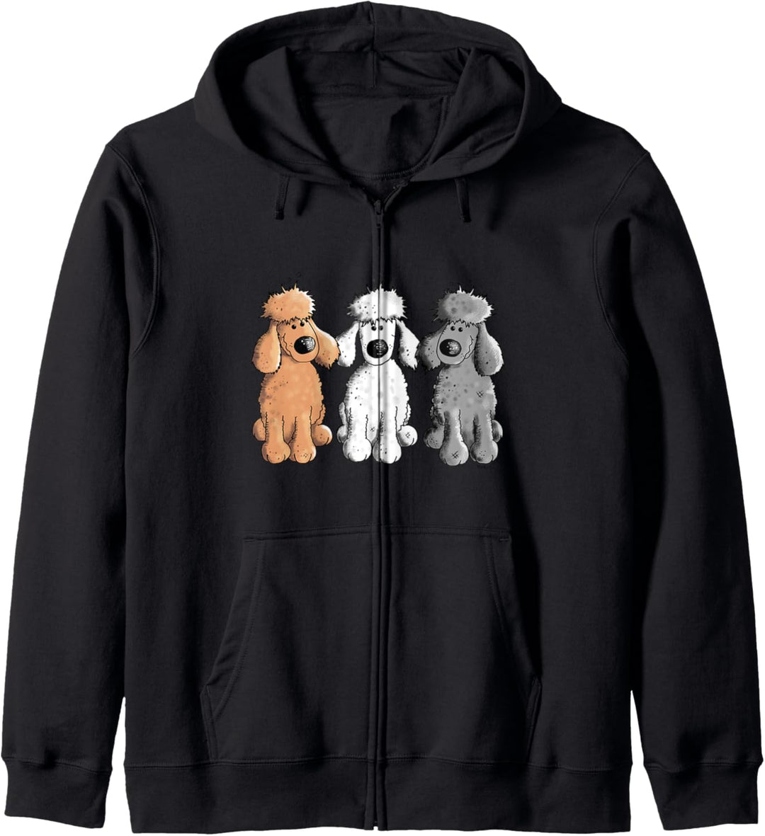 Pudel Trio I Geschenk Idee für Pudelhund Freunde Kapuzenjacke