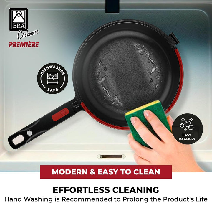 Bra Dupla Premiere Doppel-Pfanne aus Aluminiumguss mit Antihaftbeschichtung, geeignet für alle Herda