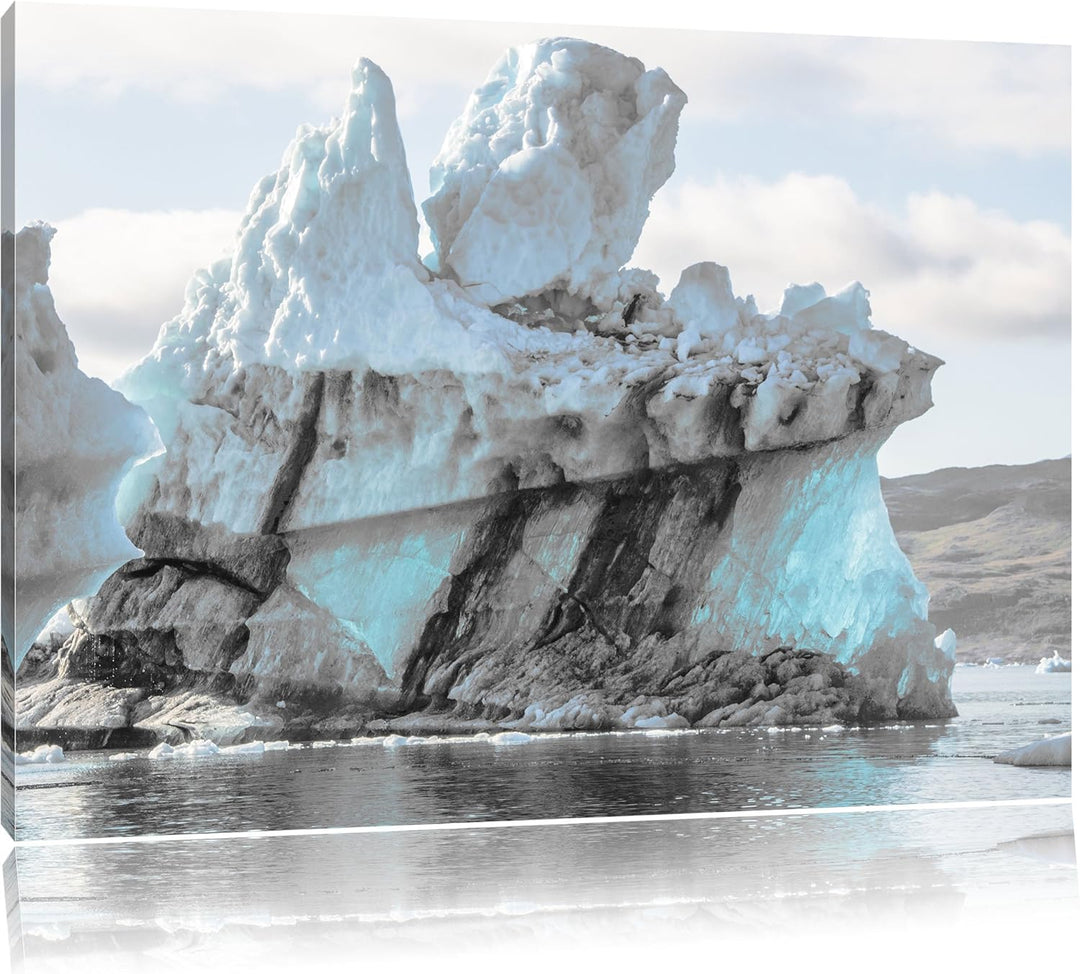 Pixxprint gigantischer Eisberg als Leinwandbild | Grösse: 100x70 cm | Wandbild | Kunstdruck | fertig