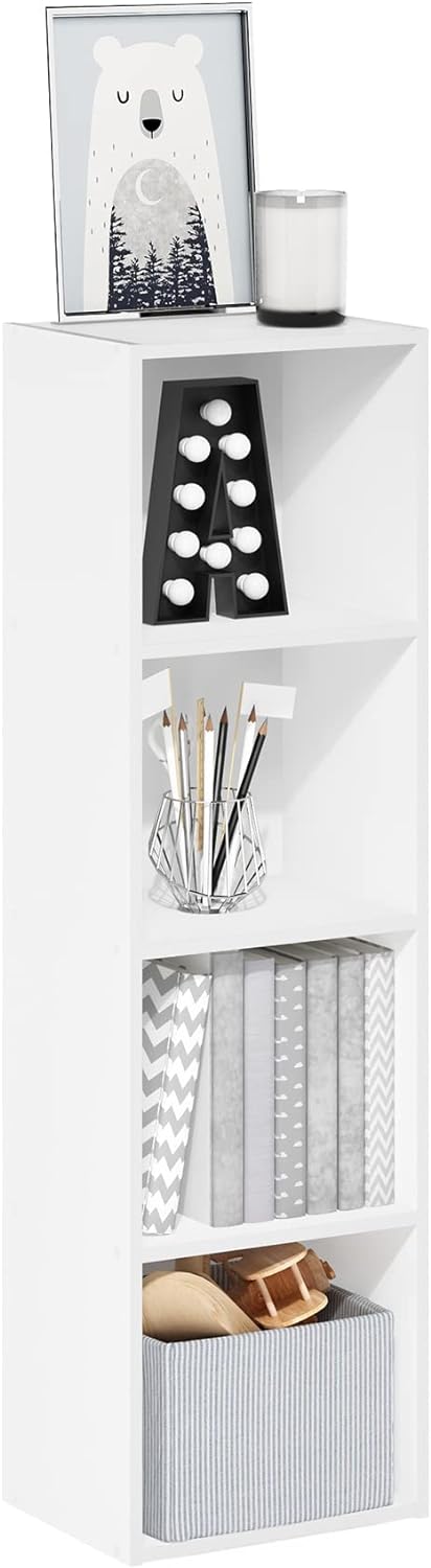 Furinno Luder Bücherregal Bücherregal Lagerregal 4-stöckig weiss Weiss 30.5(W) x 106.1(H) x 23.7(D)
