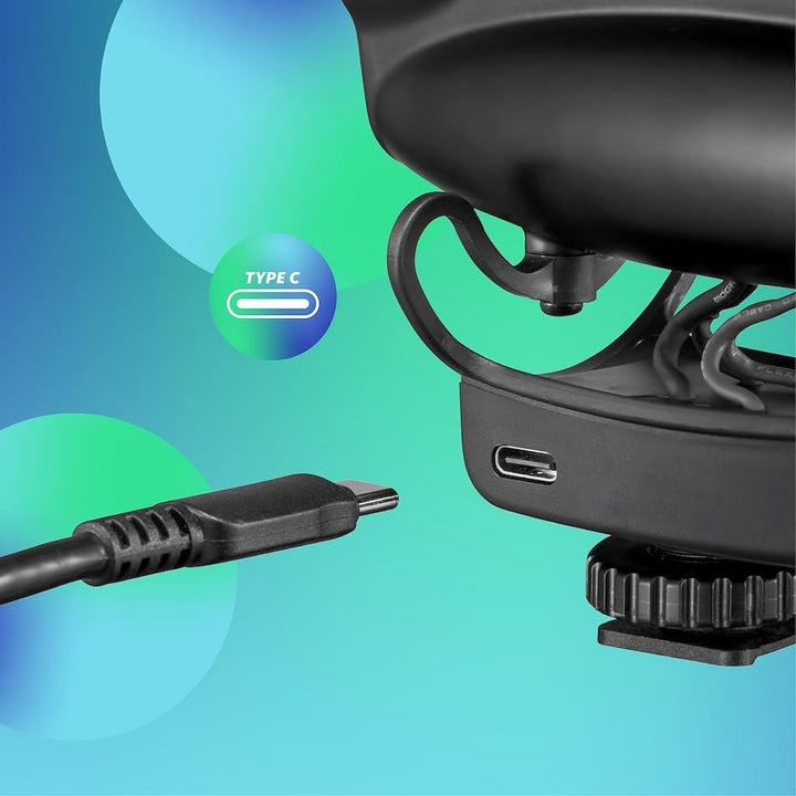 Joby Wavo PRO DS Professionelles Richtmikrofon zur Kameramontage, Rycote-Dämpfungshalterung, Low-Cut