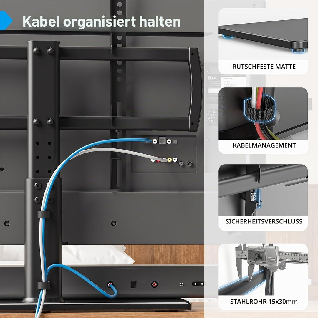 TV Standfuss Universal Höhenverstellbar Ständer für 32-70 Zoll TV Halterung Fernsehständer LCD Flach