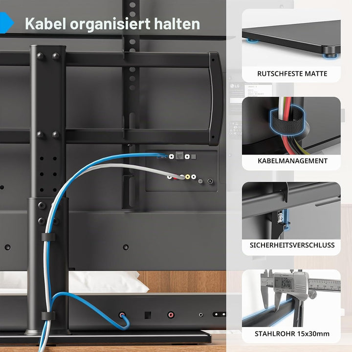 TV Standfuss Universal Höhenverstellbar Ständer für 32-70 Zoll TV Halterung Fernsehständer LCD Flach