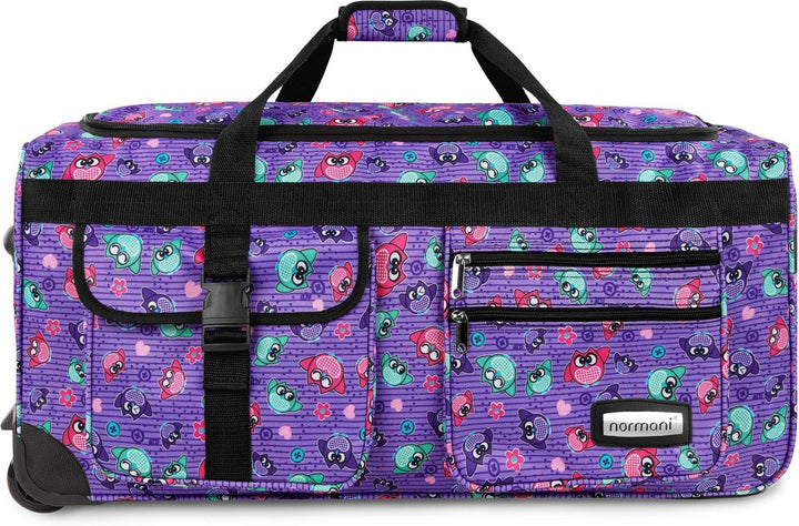 normani XXXL - Schwarzer Trolley - Jumbo Travel - grosse und leichte Reisetasche mit 2 Rollen für Da