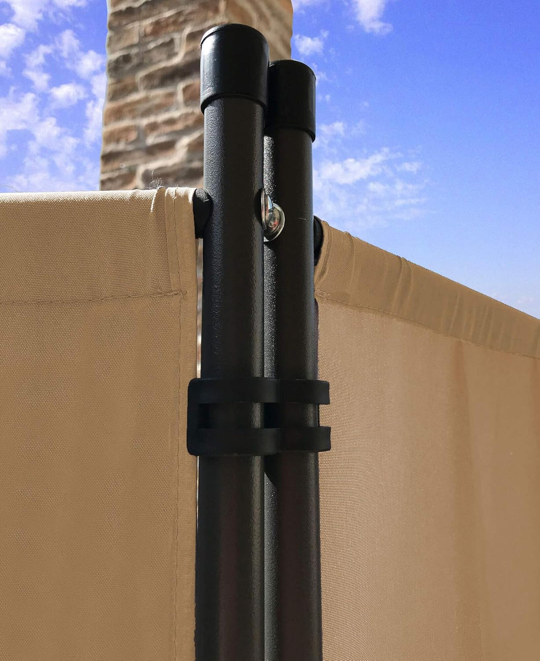 QUICK STAR Paravent 3 Teilig 170 x 165 cm Stoff Raumteiler Trennwand Balkon Sichtschutz Stellwand Fa