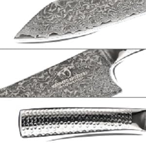 NANFANG BROTHERS Damaskus Küchenmesser Set VG10 Stahl 67 Lagen Superior, Damaskus Kochmesser mit geh