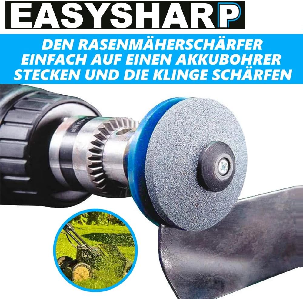 EASYSHARP Rasenmäher Messerschärfer Set Rasenmäherschärfer, Rasenmäher Auswuchtkegel Auswuchtgerät [