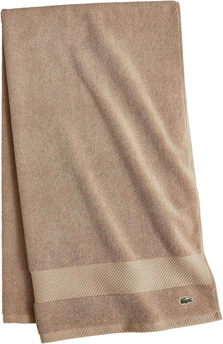 Lacoste Heritage Supima Badetuch, Baumwolle, 88,9 x 177,8 cm, Sandfarben