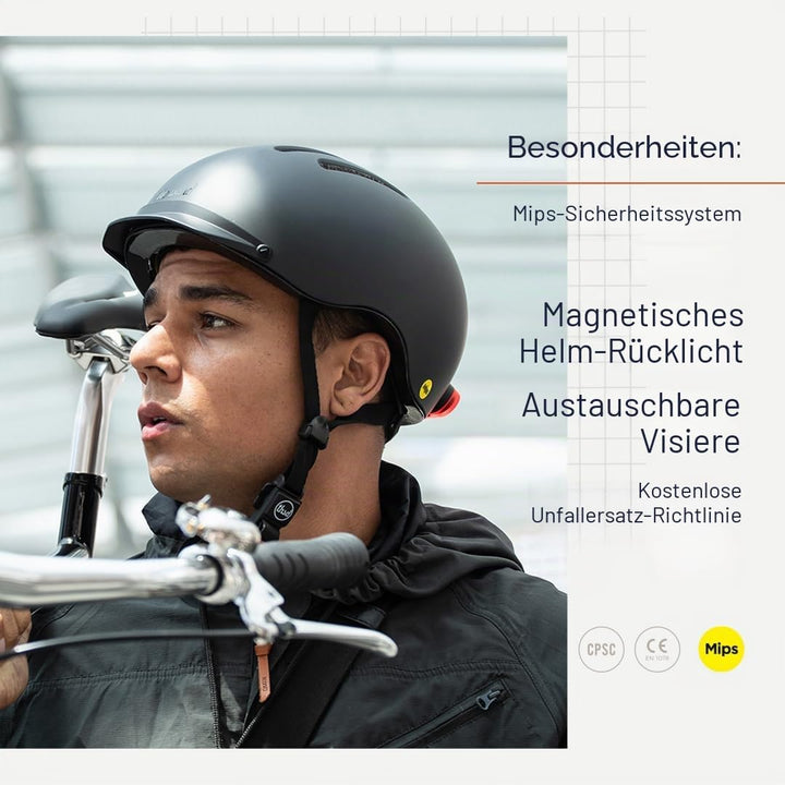 Thousand Chapter MIPS Fahrradhelm für Erwachsene, LED-Rücklicht, Radfahren & Fahrradsicherheitszerti