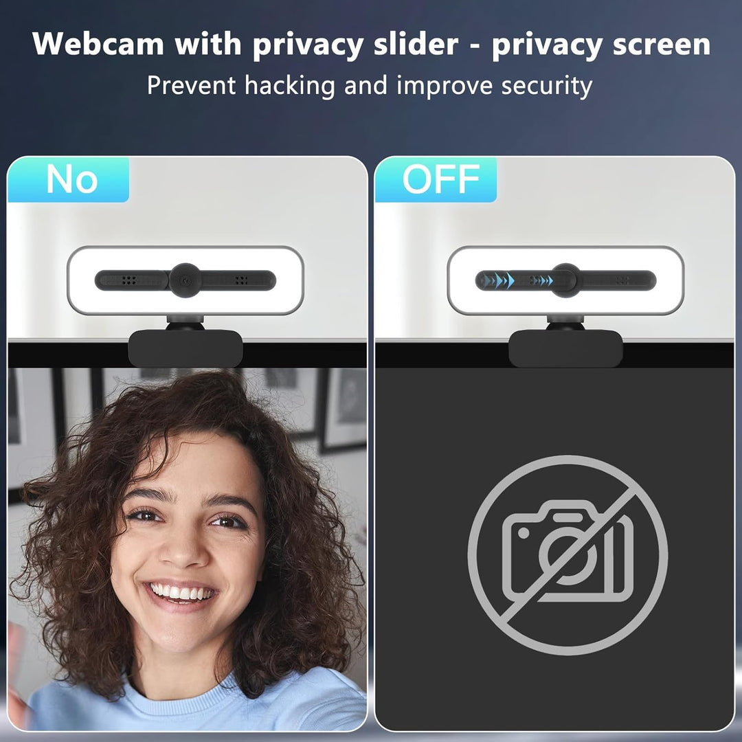 1080P Webcam mit Mikrofon und Licht,USB Webcam für PC Laptop Desktop.USB Kamera für Videoanruf und A