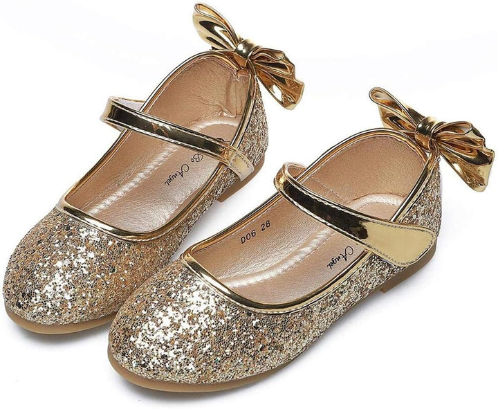 PPXID Mädchen Mary Jane Halbschuhe Glitzer Hochzeitsschuhe Prinzessin Taufschuhe Bequem Ballerinas 3