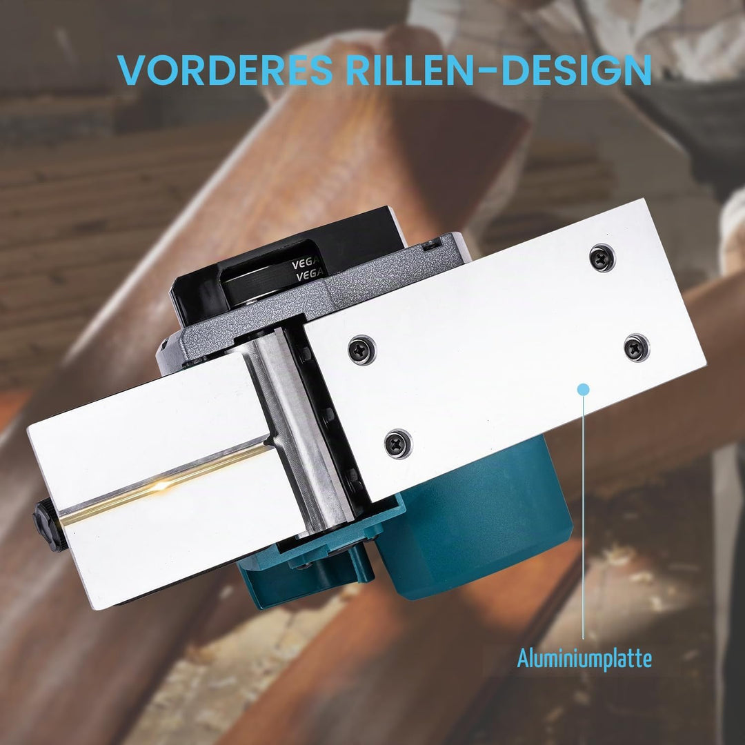 KATSU Tools Elektrohobel, 600 W, handgeführter, kabelgebundener Holzhobel, 82 mm Hobelbreite, 2 mm S