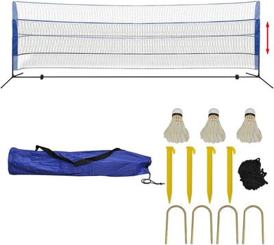 vidaXL Badmintonnetz Set mit 3 Bälle Federballnetz Volleyballnetz 300/500x155 cm 500 x 72 cm, 500 x