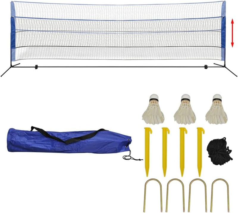 vidaXL Badmintonnetz Set mit 3 Bälle Federballnetz Volleyballnetz 300/500x155 cm 500 x 72 cm, 500 x