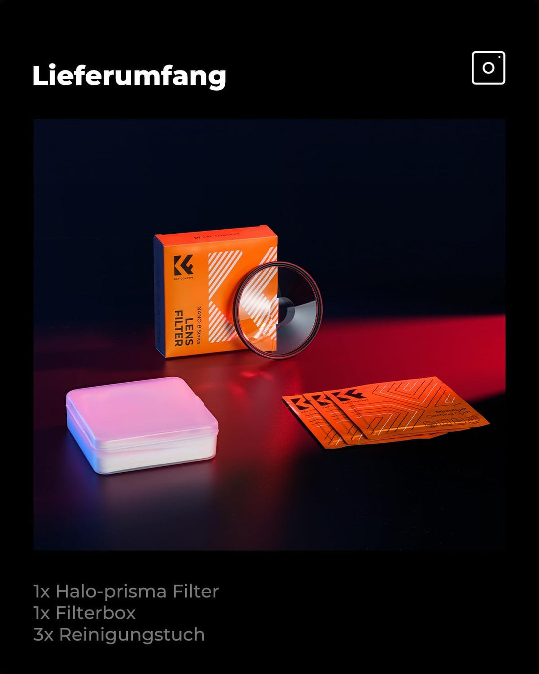 K&F CONCEPT Halo Effektfilter 77mm Wirbelverzerrungen und Tunnelblick Spezialeffektfilter (Nano-Basi
