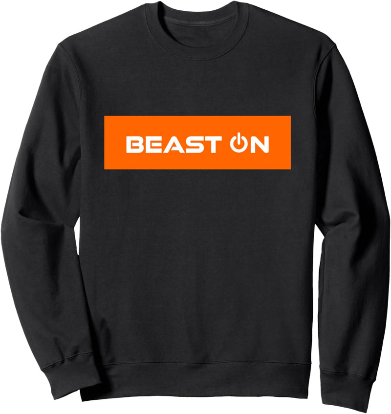 Beast ON | orange Rechteck | GYM Motivation Fitness Sprüche Sweatshirt