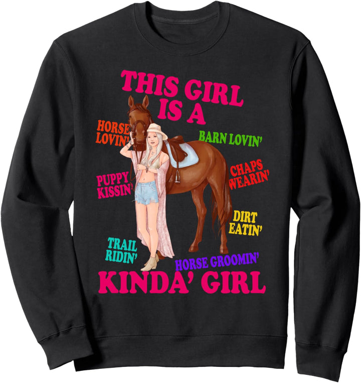 Lustiger Reiterspruch für Mädchen - Reiterinnen Pferd Sweatshirt