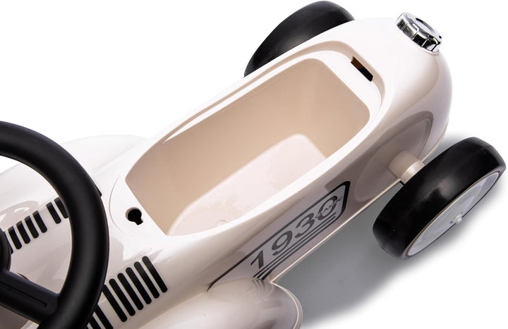 JAMARA 464010 Rutscher Classic Car-Kofferraum unter der Sitzfläche, Flüsterreifen, Scheinwerferattra