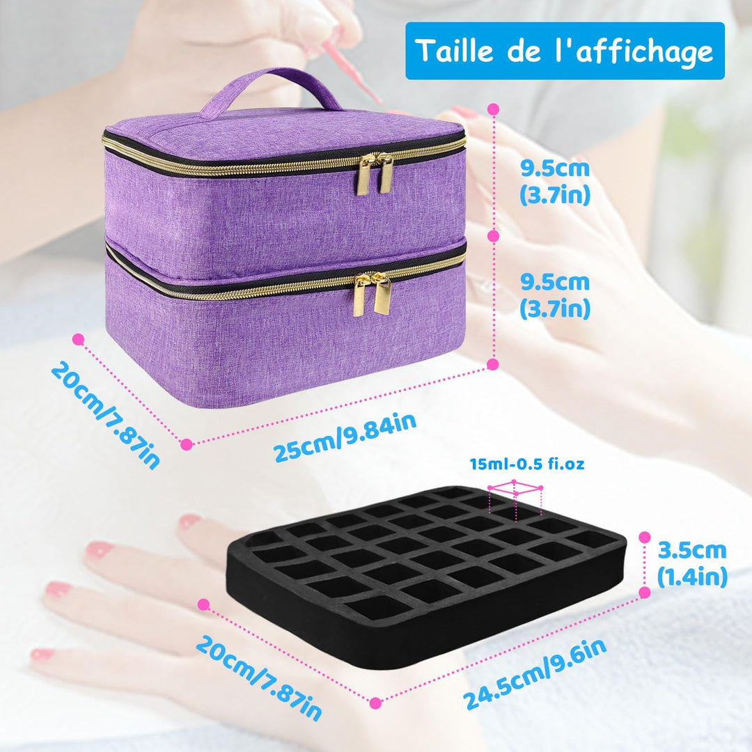 Boczif Nagellack Aufbewahrung, Nagellack Organizer Tasche, Schminktisch Organizer Geeignet für Nagel