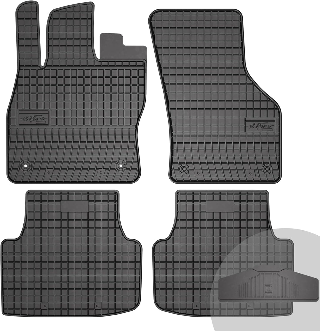 FROGUM EL Toro Gummimatten Ganzjähriges-Set von Autofussmatte Auto Fussmatten für SEAT Leon IV ab 20