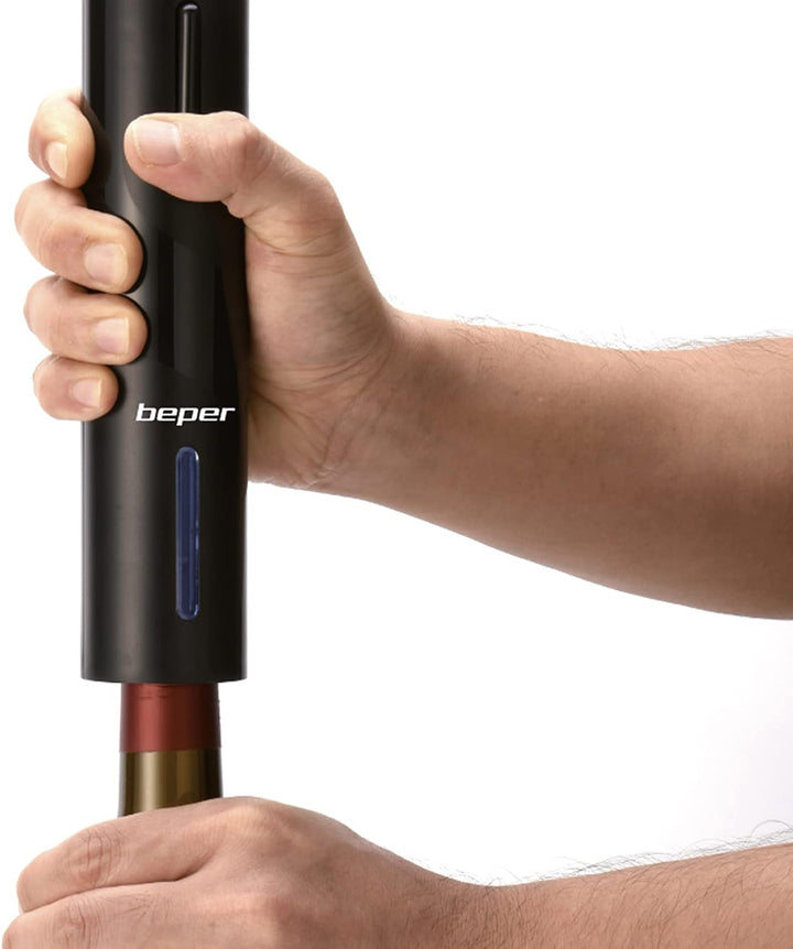 BEPER P102ACP100 -Korkenzieher Wein Elektrisch mit Weinflaschenschneider - Wiederaufladbarer Elektri