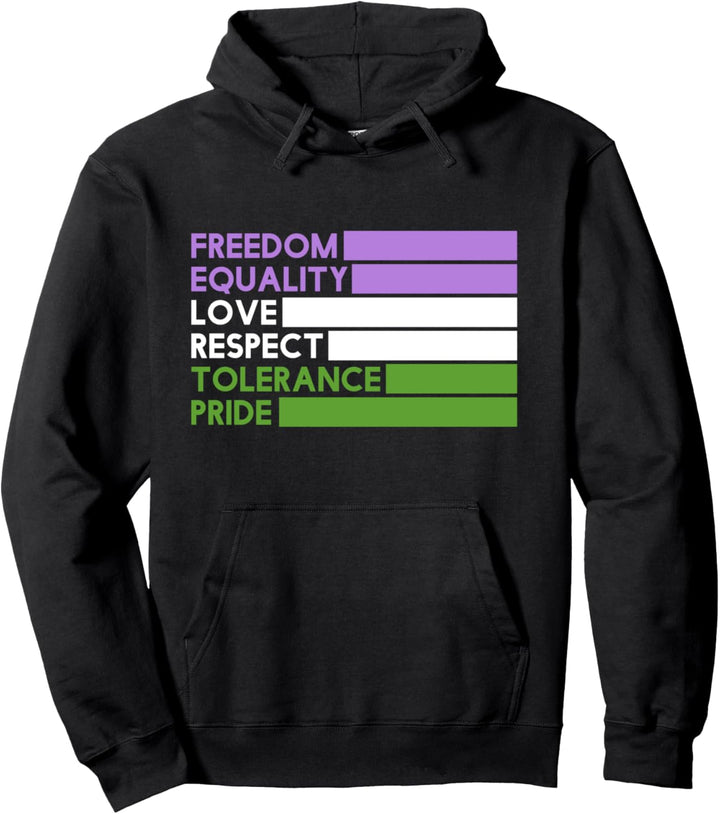 Freedom Equality Love LGBT Genderqueer Pullover Hoodie