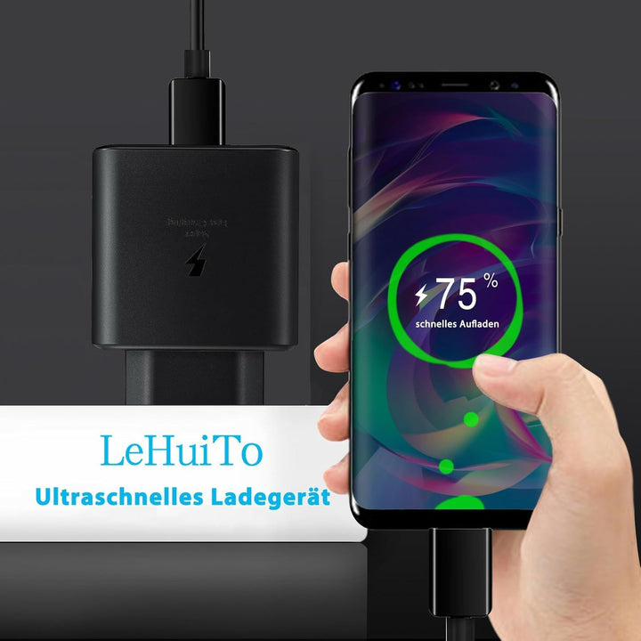 2 Pack 45W USB C Schnellladegerät mit 1.5m USB-C Ladekabel, PPS-Schnellladen Stecker für Samsung Gal