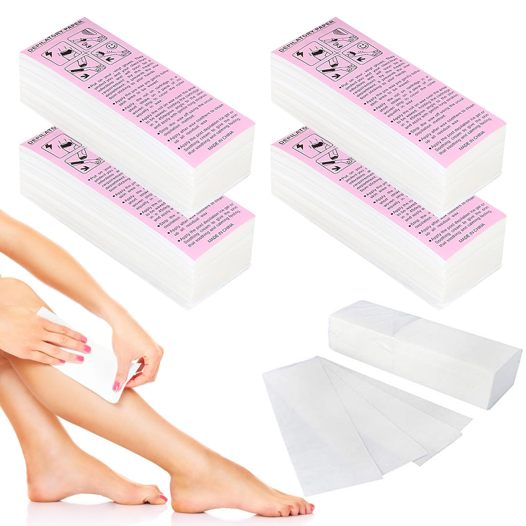 500 Stück Vliesstreifen für Warmwachs und Zuckerpast Wachsstreifen Papier Haarentfernung Bikini Enth