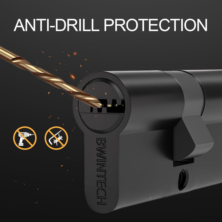 Bwintech 2 Stück Keyed Alike 30/30mm Euro Messingzylinder, 60mm Schlüssel/Schlüsselzylinderschloss m