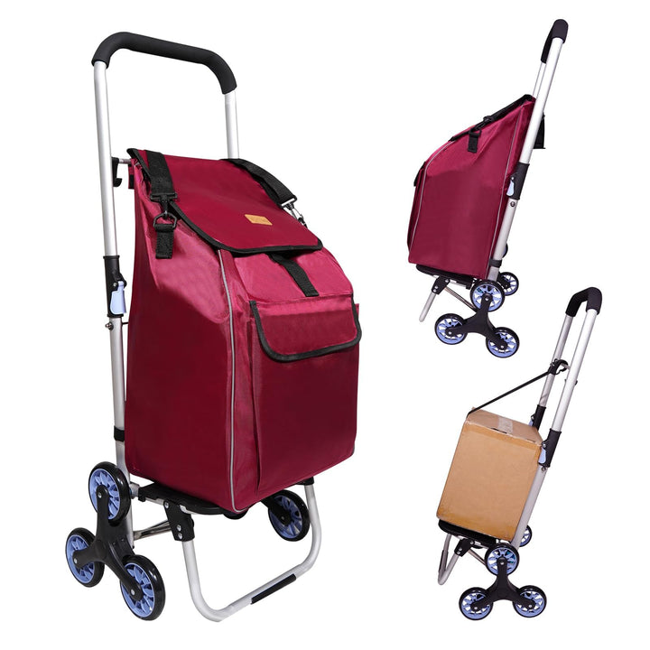 Einkaufstrolley, Trolley, klappbar, Einkaufstasche mit Rollen, Tasche abnehmbar, Einkaufstrolley Tre