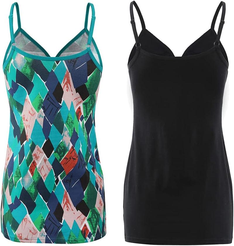 COLOMI Still-Tanktops für Mutterschaft Unterhemden für Schwangere BH zum Stillen Basic Camisole, Bla