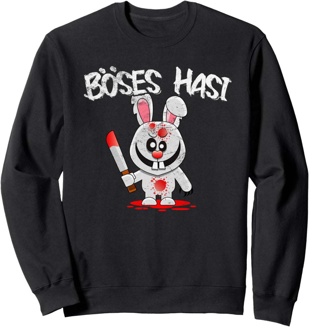 Böses Hasi Kostüm für Damen und Herren Karneval Halloween Sweatshirt
