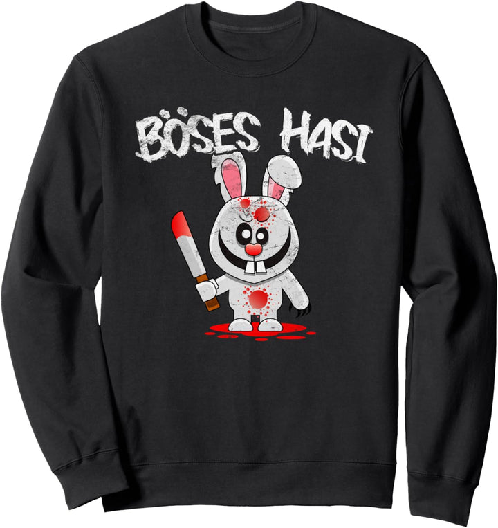 Böses Hasi Kostüm für Damen und Herren Karneval Halloween Sweatshirt