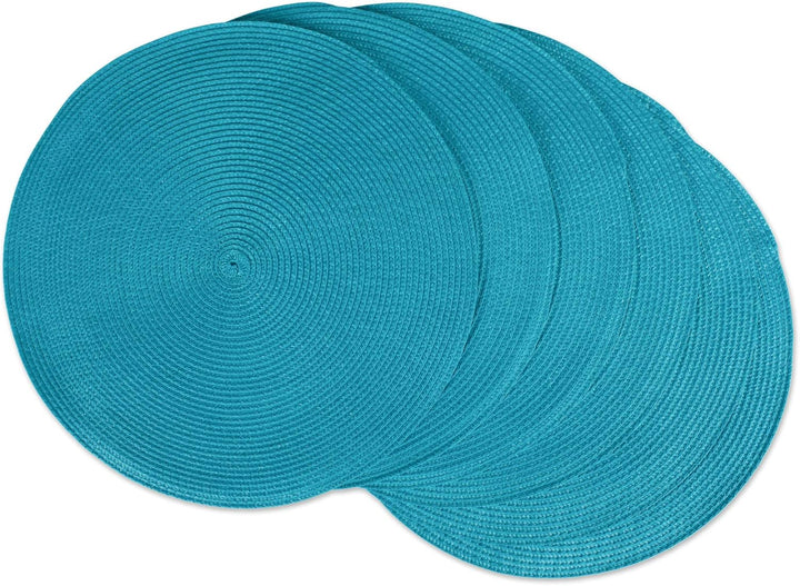 DII Klassische gewebte runde Tischsets, 38,1 cm Durchmesser, Baja Blue, 6 Stück, Baja Blue