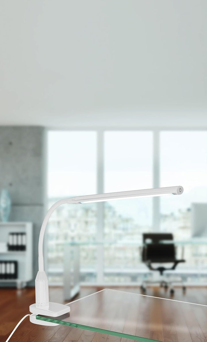 EGLO LED Klemmlampe Laroa, Klemmleuchte mit Touch, dimmbar in Stufen, neutralweiss, Schreibtischlamp