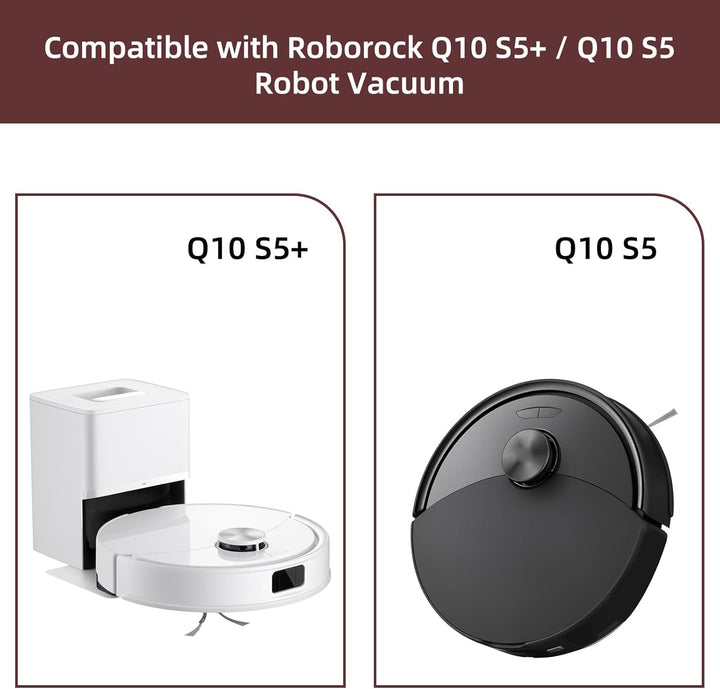 Q10S5 Zubehör Ersatz Kompatibel für Roborock Q10 S5/S5+ Plus Saugroboter, 1 Hauptbürste, 2 Filter, 4