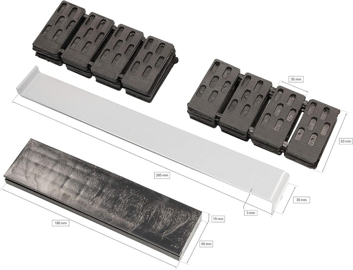 KOTARBAU® Robustes Montagebeschlagset 42 Elemente Distanzstücke Zugstange Schlagklotz für Laminat Pa