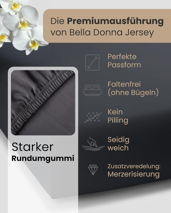Formesse Bella Donna Premium Spannbetttuch Silber, 90x190-100x220 cm Silber 90x190 - 100x220 cm, Sil