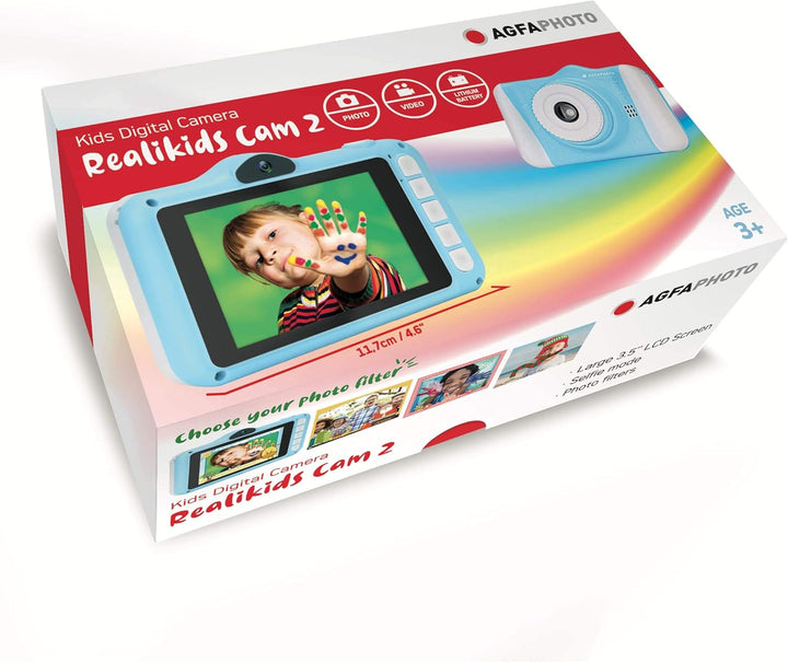 AgfaPhoto Kinderkamera Realikids Cam 2 Digitalkamera für Kinder mit SD-Kartenslot für bis zu 32GB |
