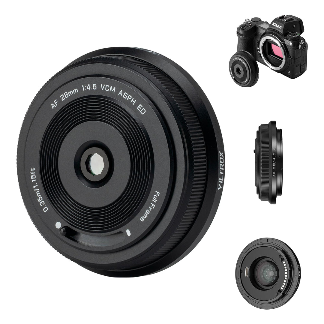 VILTROX AF 28mm F4.5 f/4.5 Pancake-Objektiv für Nikon Z-Mount, Weitwinkel-Vollformat-Autofokus-Objek