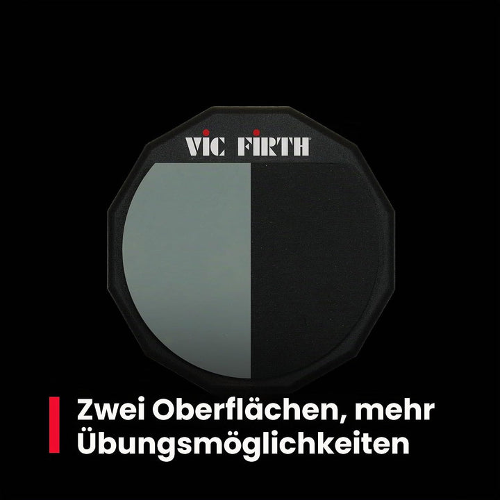 Vic Firth Single Sided Practice Pad with Divide - 12 inch 12" Split Face Single, 12" Split Face Sing